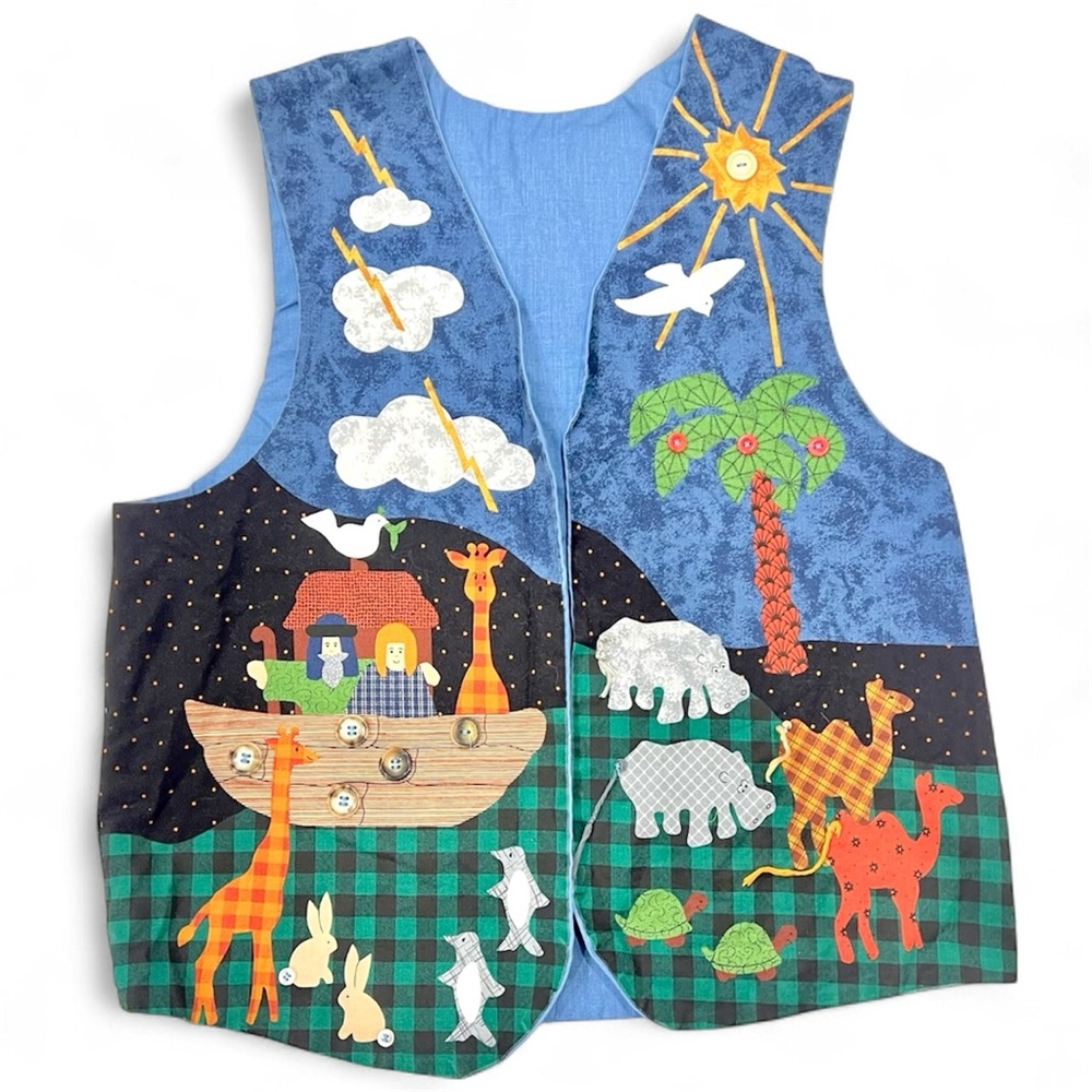 Vintage Noah's Ark Handmade Teacher Vest L